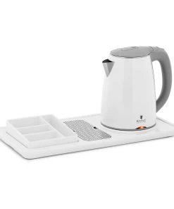 Royal-catering Wasserkocher - Kaffee- Und Teestation -1,2 L - 1800 W - Weiß - Royal_catering