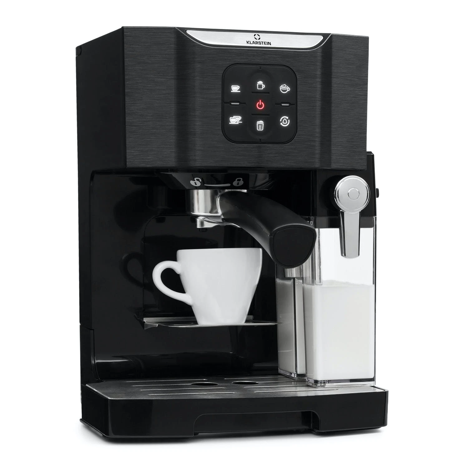 Klarstein BellaVita Kaffeemaschine 3-in-1 1450 W 20 Bar Milchsch?umer Schwarz 1 Klarstein BellaVita Kaffeemaschine 3-in-1 1450 W 20 Bar Milchsch?umer Schwarz