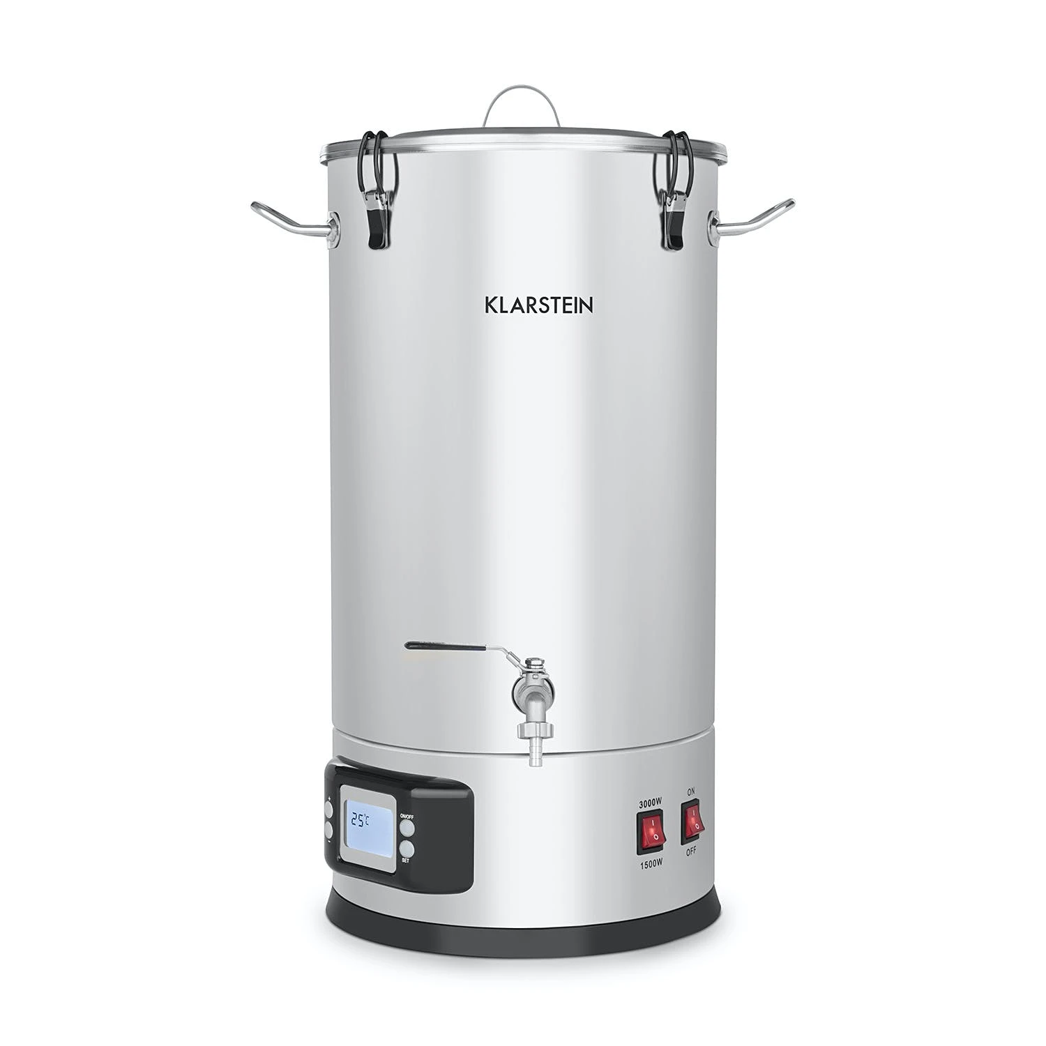 Klarstein Maischfest Maischekessel 5 Teile 1500/3000W 25l LCD Touch Silber 1 Klarstein Maischfest Maischekessel 5 Teile 1500/3000W 25l LCD Touch Silber