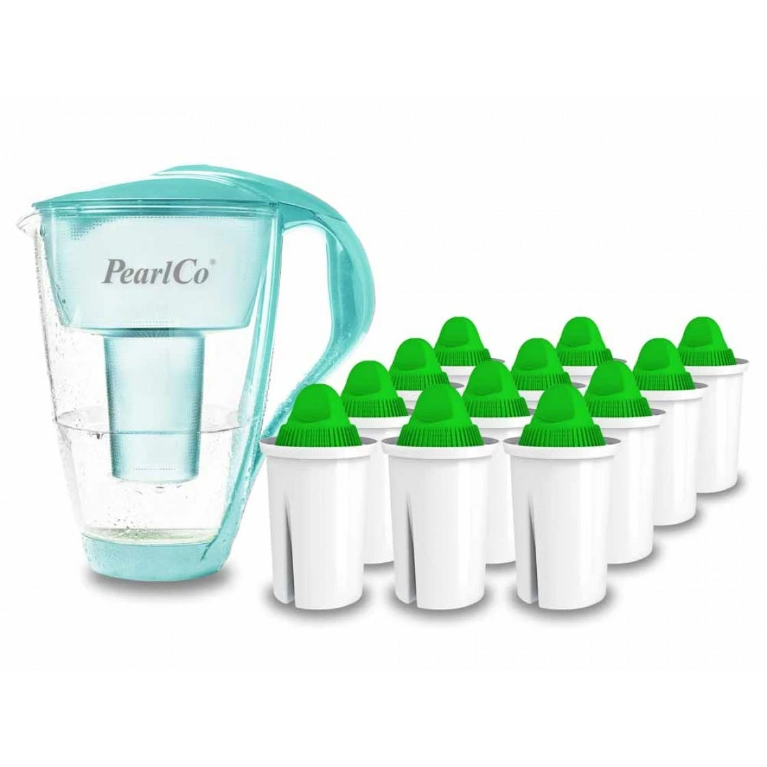 Pearlco Glas-Wasserfilter Weiß Inkl. 12 Alkaline Filterkartuschen 4 Pearlco Glas-Wasserfilter Weiß Inkl. 12 Alkaline Filterkartuschen – Bild 4