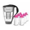 Pearlco Glas-Wasserfilter Anthrazit Inkl. 6 AquaMag Filterkartuschen