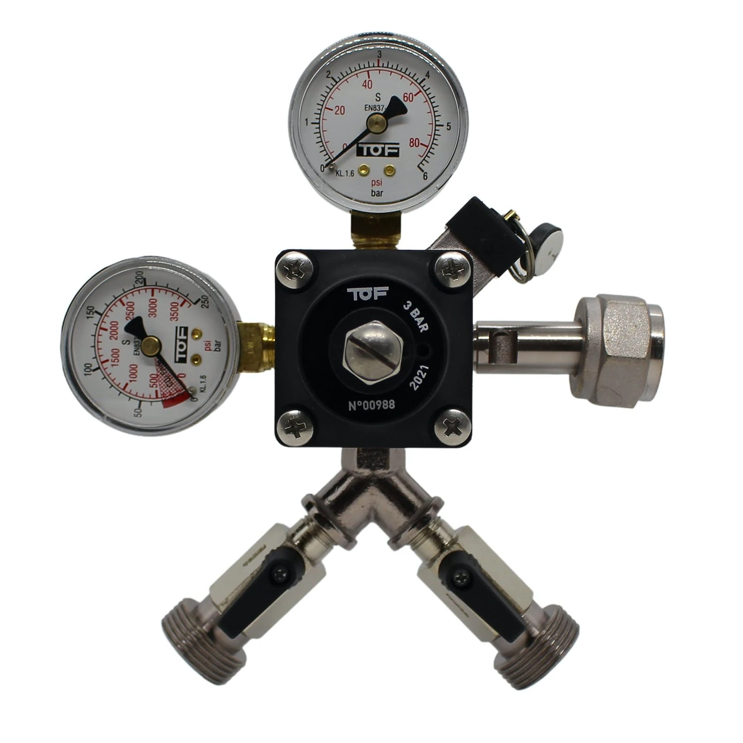 Null Druckminderer 2-leitig CO2 Für Bier Zapfanlage 3bar 1 Null Druckminderer 2-leitig CO2 Für Bier Zapfanlage 3bar