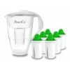 Pearlco Glas-Wasserfilter Weiß Inkl. 6 Alkaline Filterkartuschen