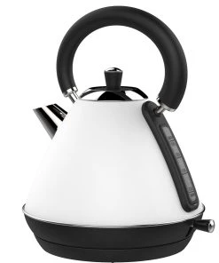 Null Schäfer Wasserkocher EDS 1,7 Liter 2200 W Wasserkessel Teekocher Edelstahl 360 Grad, Weiß/Schwarz