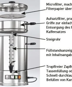 Esmeyer 1 X Hogastra Kaffeeautomat Hotspot CNS 75 Für 15 Bis 75 Tassen - 2 Bis 9,5 Ltr. Höhe: 49 Cm, Durchmesser: 24 Cm -HENDI-Geschäft 33fd25ae 1cc9 4770 bfa7 c3cc6e8f0d23