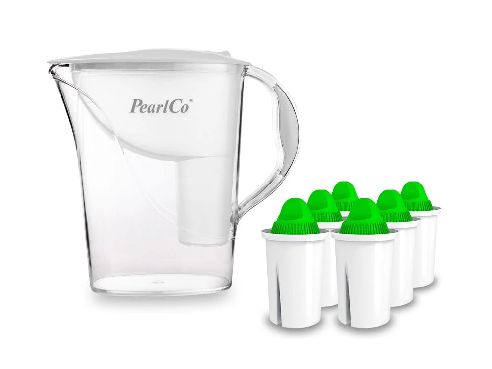 Pearlco Wasserfilter Standard Weiß Inkl. 6 Alkaline Filterkartuschen 1 Pearlco Wasserfilter Standard Weiß Inkl. 6 Alkaline Filterkartuschen