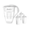 Pearlco Glas-Wasserfilter Weiß Inkl. 3 Universal Filterkartuschen