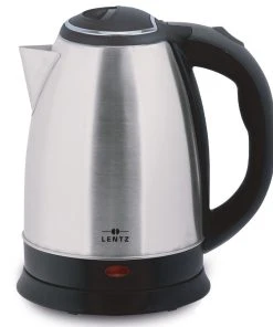 Null LENTZ Edelstahl Wasserkocher 1,8 Liter 1800W Teekocher In Silber,Schwarz
