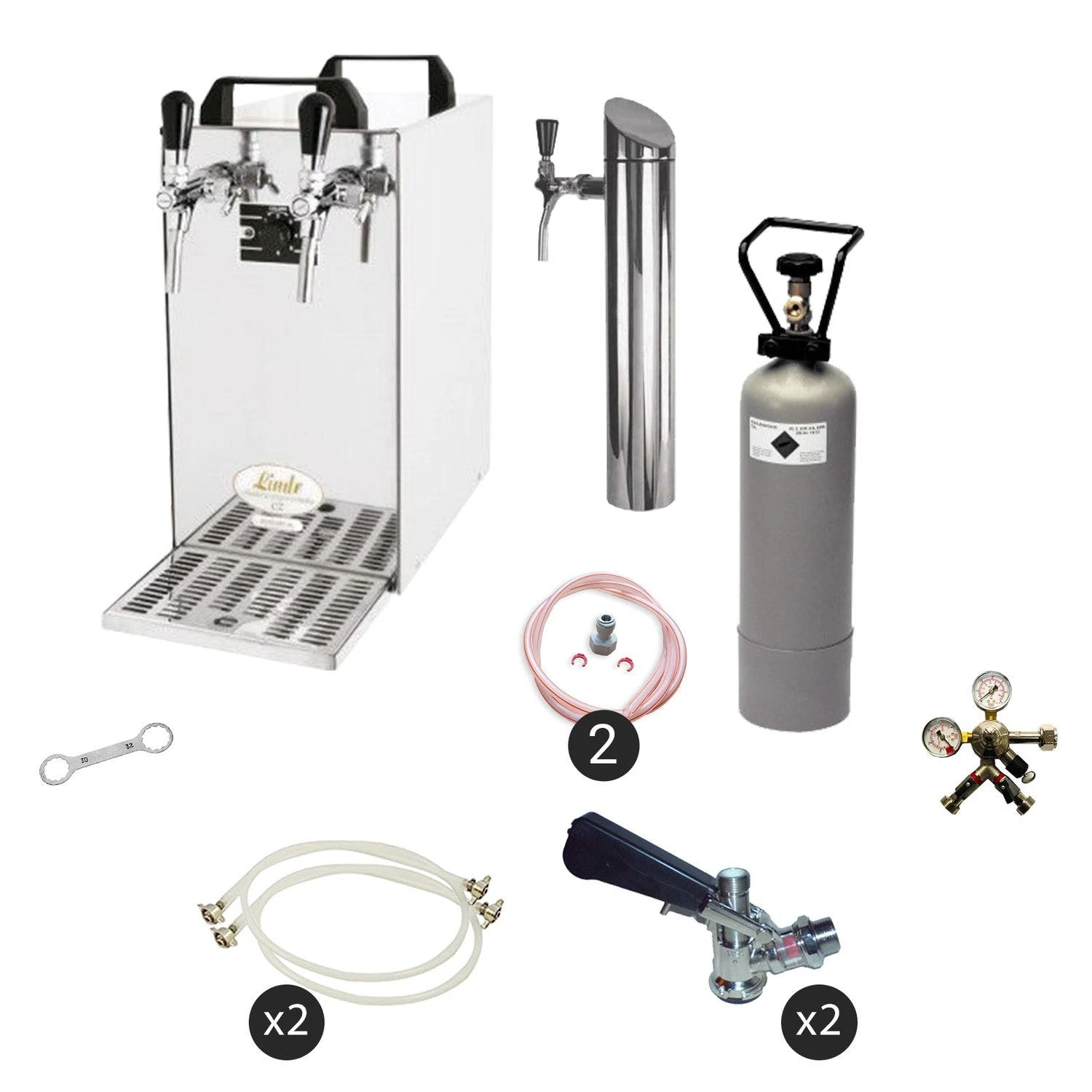 Null Untertheken Komplett Set - Zapfanlage - Kontakt 40 2-leitig Trockenkühler, Durchlaufkühler 50 Liter/h, Inkl. Schanksäule, Green Line 5 Null Untertheken Komplett Set - Zapfanlage - Kontakt 40 2-leitig Trockenkühler, Durchlaufkühler 50 Liter/h, Inkl. Schanksäule, Green Line – Bild 5