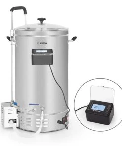 Klarstein Brauheld Pro Maischekessel 3300W 45L 30-100°C Umwälzpumpe Edelstahl Silber