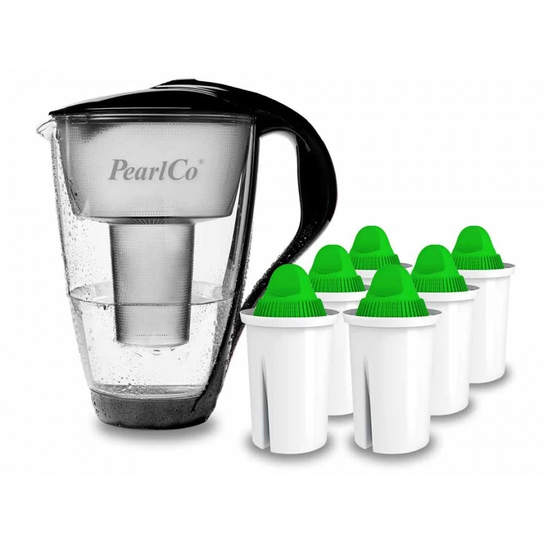 Pearlco Glas-Wasserfilter Anthrazit Inkl. 6 Alkaline Filterkartuschen 5 Pearlco Glas-Wasserfilter Anthrazit Inkl. 6 Alkaline Filterkartuschen – Bild 5