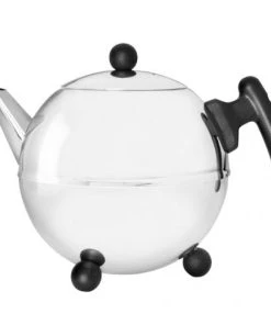 Null Bredemeijer Bella Ronde Einzelne Teekanne 1200 Ml Schwarz, Edelstahl