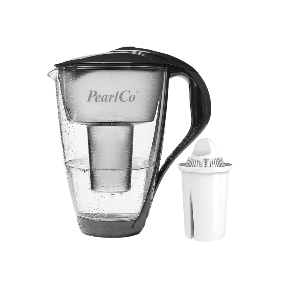 Pearlco Glas-Wasserfilter Schwarz Inkl. 1 Universal Filterkartusche 4 Pearlco Glas-Wasserfilter Schwarz Inkl. 1 Universal Filterkartusche – Bild 4