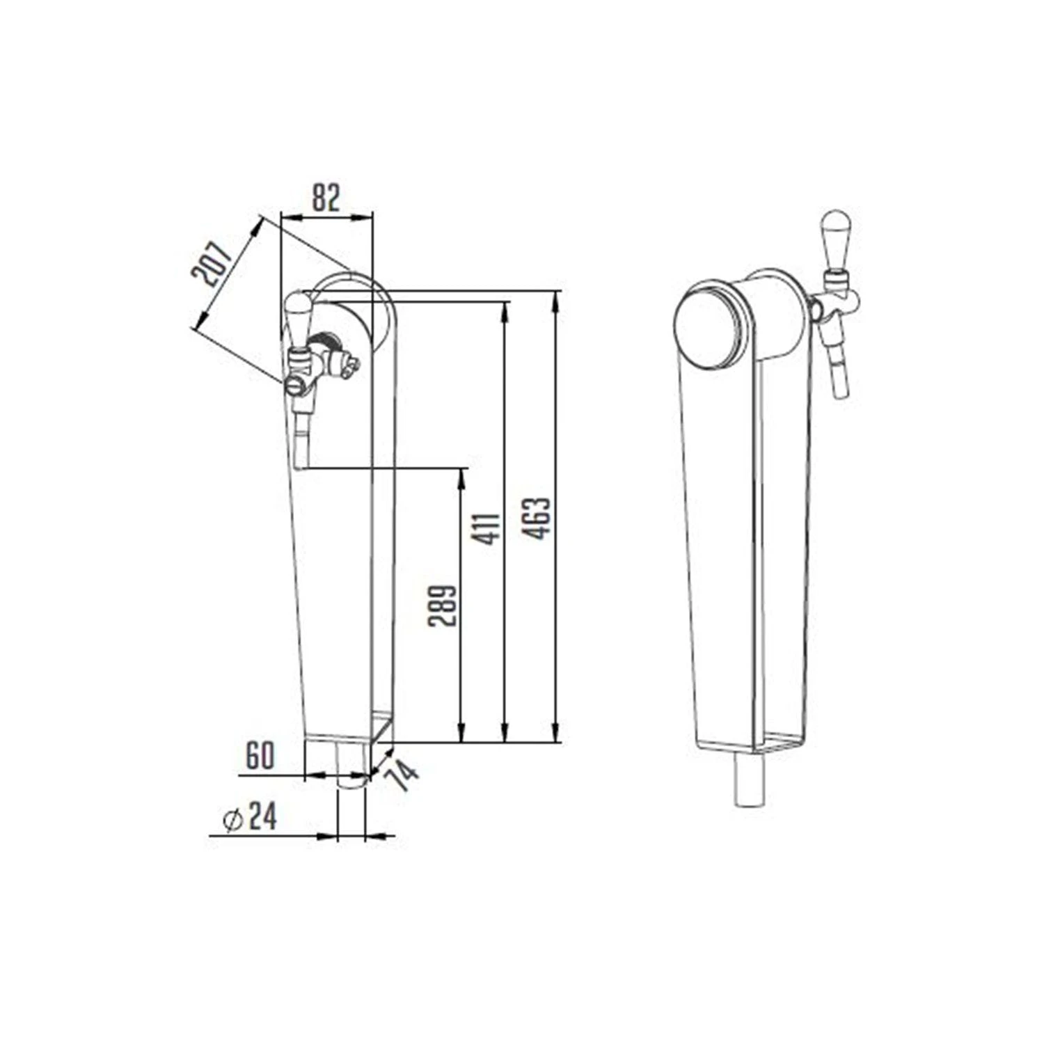 Null Schanksäule Modell Naked Eichen, 1-leitig 6 Null Schanksäule Modell Naked Eichen, 1-leitig – Bild 6