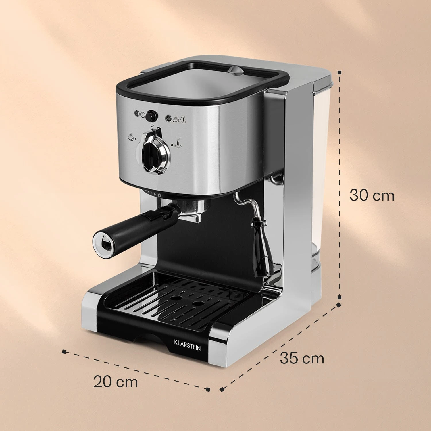 Klarstein Passionata 20 Espressomaschine 20 Bar Capuccino Milchschaum Silber 6 Klarstein Passionata 20 Espressomaschine 20 Bar Capuccino Milchschaum Silber – Bild 6