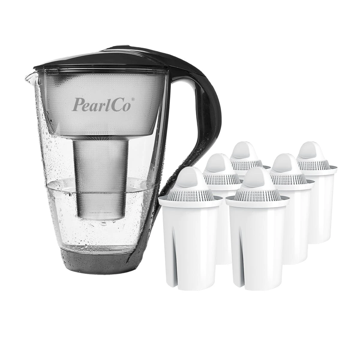 Pearlco Glas-Wasserfilter Schwarz Inkl. 6 Universal Filterkartuschen 5 Pearlco Glas-Wasserfilter Schwarz Inkl. 6 Universal Filterkartuschen – Bild 5