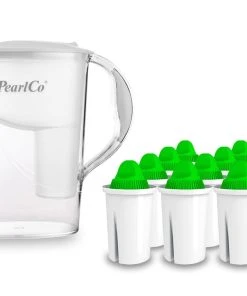 Pearlco Wasserfilter Standard Weiß Inkl. 12 Alkaline Filterkartuschen