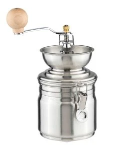 Null EDELSTAHL Kaffeemühle Kaffee Mühle Muehle Mit Keramik-Kegelmahlwerk Bohnenmahler