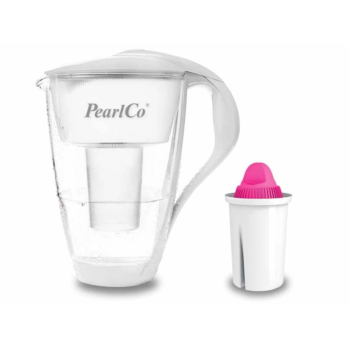Pearlco Glas-Wasserfilter Weiß Inkl. 1 AquaMag Filterkartusche 1 Pearlco Glas-Wasserfilter Weiß Inkl. 1 AquaMag Filterkartusche