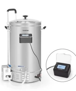 Klarstein Brauheld Pro Maischekessel 2500W 35L 30-100°C Umwälzpumpe Edelstahl Silber