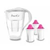Pearlco Glas-Wasserfilter Weiß Inkl. 3 AquaMag Filterkartuschen