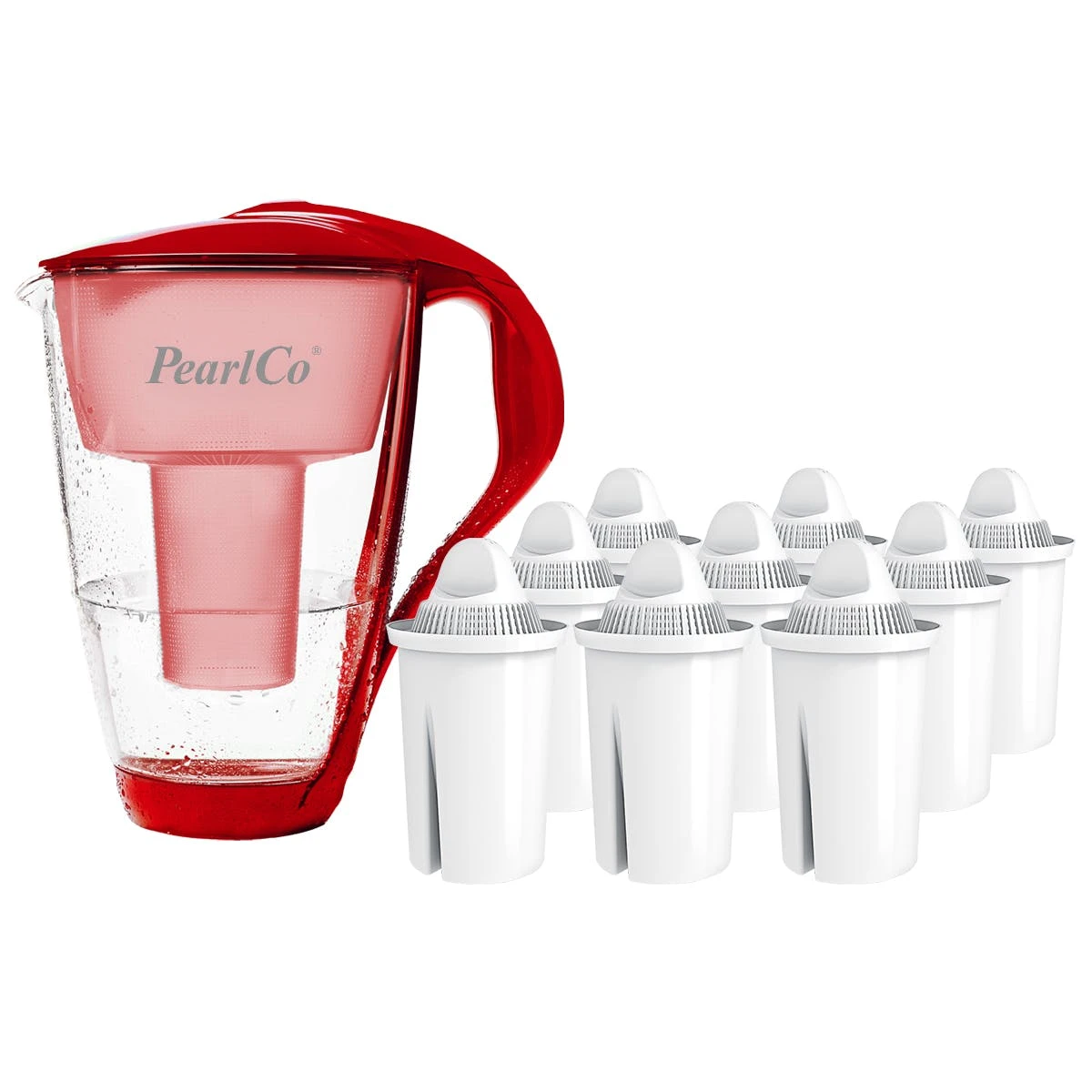Pearlco Glas-Wasserfilter Rot Inkl. 6 Universal Filterkartuschen 4 Pearlco Glas-Wasserfilter Rot Inkl. 6 Universal Filterkartuschen – Bild 4