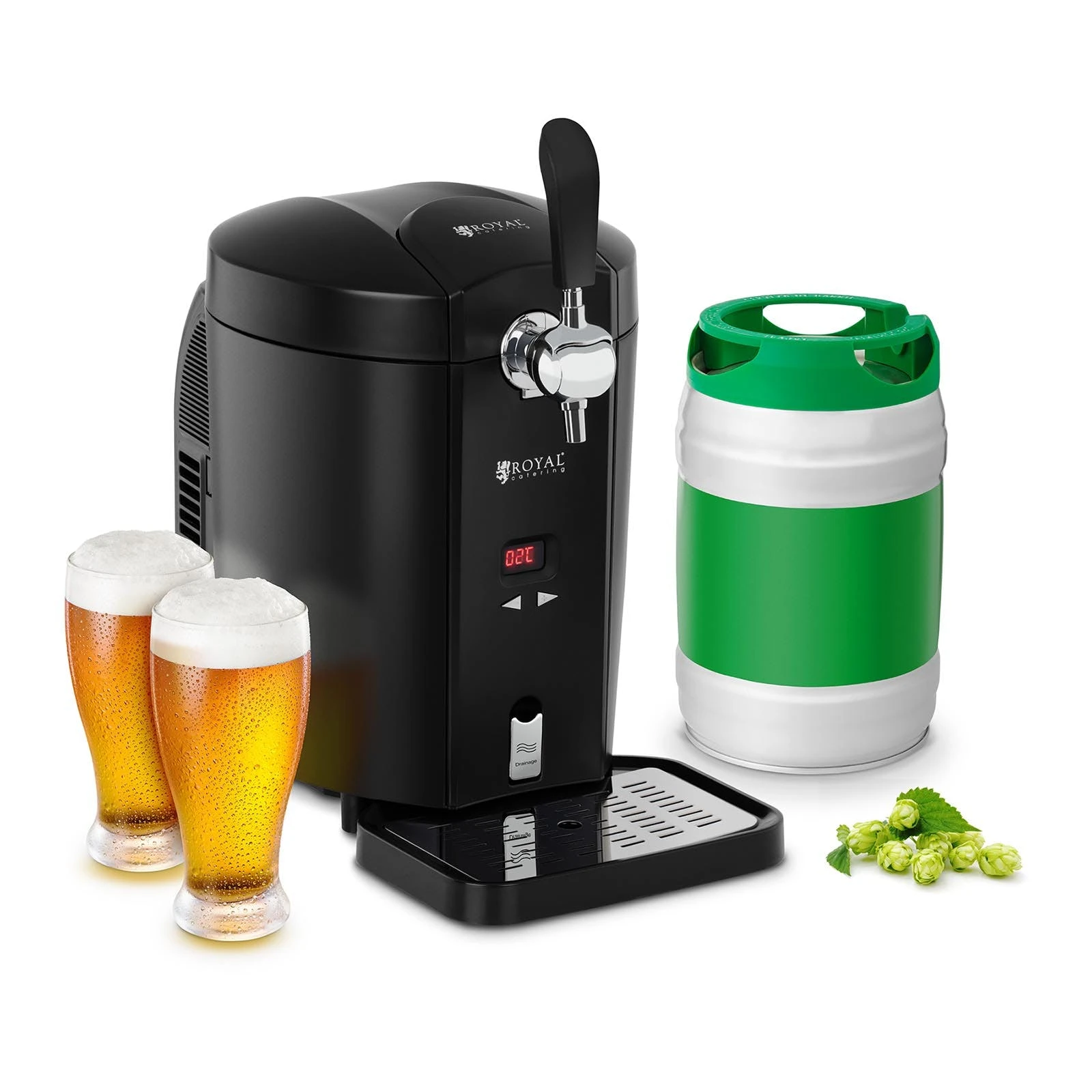 Royal-catering Royal Catering Bierzapfanlage Mit Kühlung - 5 L - 2 Bis 12 °C RCBD-5LB 1 Royal-catering Royal Catering Bierzapfanlage Mit Kühlung - 5 L - 2 Bis 12 °C RCBD-5LB