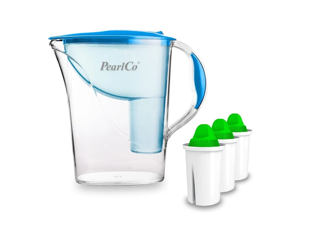 Pearlco Wasserfilter Standard Blau Inkl. 3 Alkaline Filterkartuschen 1 Pearlco Wasserfilter Standard Blau Inkl. 3 Alkaline Filterkartuschen