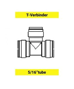 Null T - Verbinder Für Schlauch 5/16`