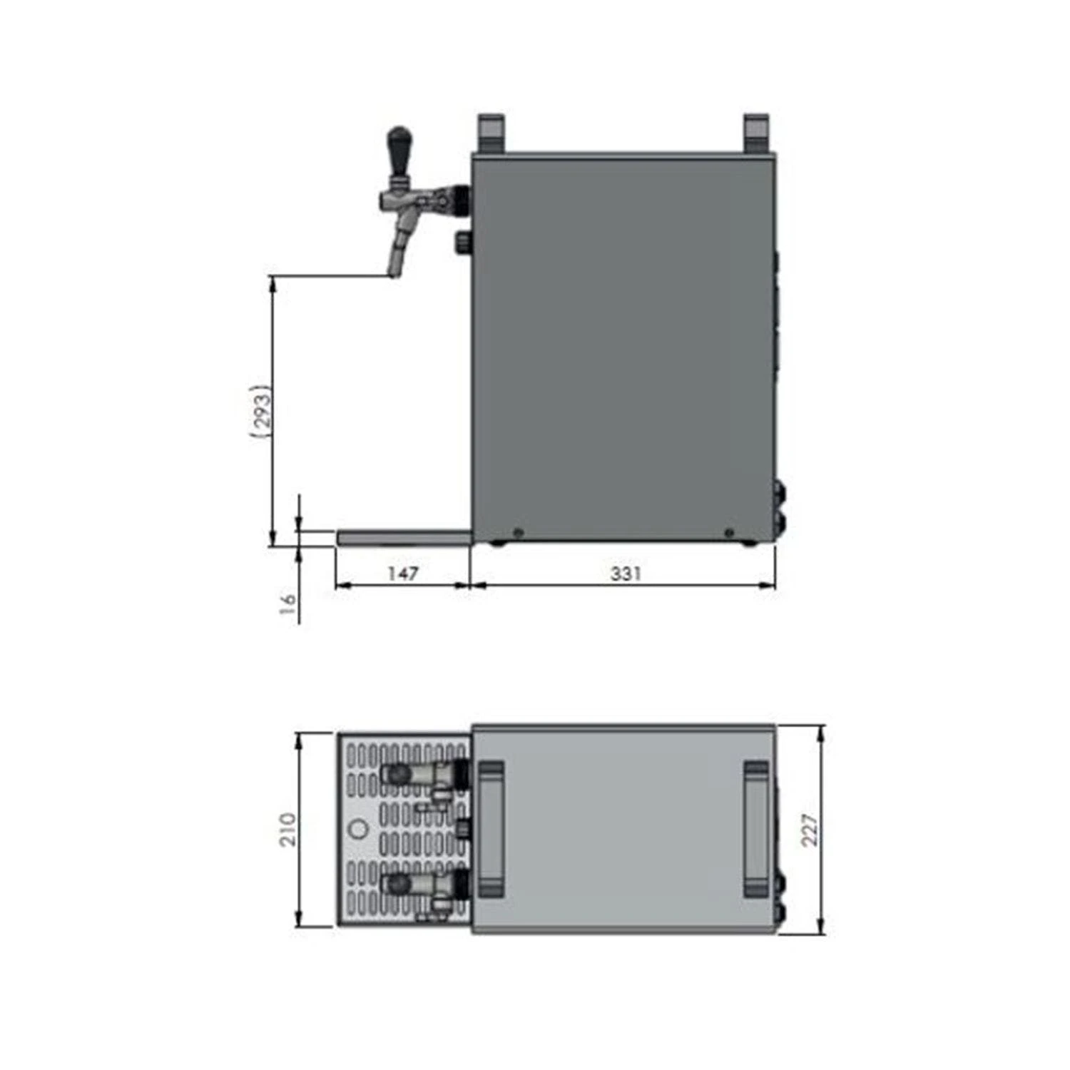 Null Komplett Set - Zapfanlage - Kontakt 40 2-leitig Trockenkühler, Durchlaufkühler 50 Liter/h, Green Line 7 Null Komplett Set - Zapfanlage - Kontakt 40 2-leitig Trockenkühler, Durchlaufkühler 50 Liter/h, Green Line – Bild 7