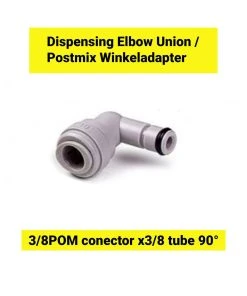 Null Postmix Winkeladapter 3/8POM Conector X 3/8 Tube 90°
