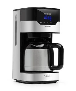 Klarstein Kaffeemaschine Arabica 800W EasyTouch Control Silber/schwarz Silber/schwarz