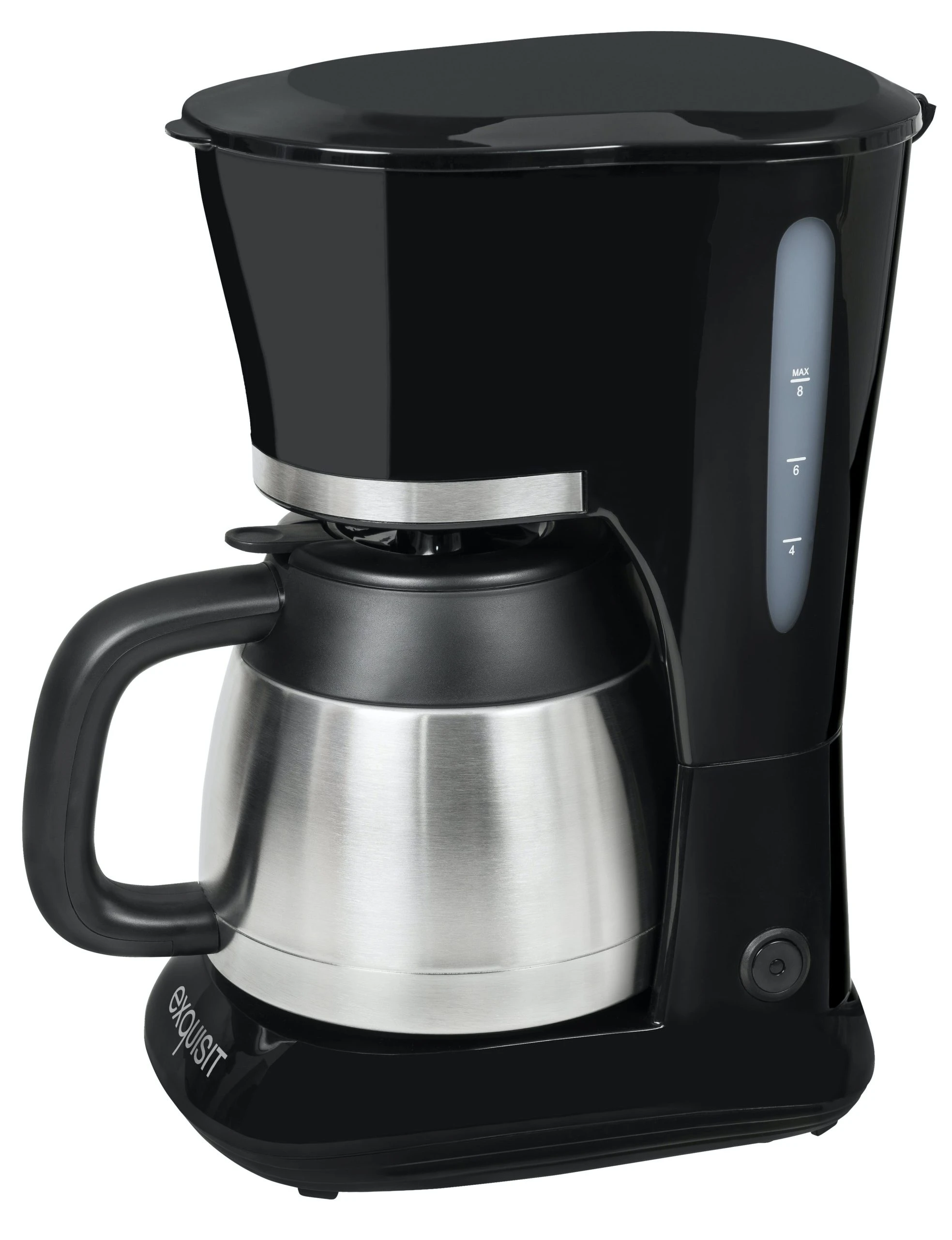 Exquisit Kaffeemaschine Mit Thermokanne KA 6501 In Schwarz, 4 Bis 8 Tassen, Abschaltautomatik 2 Exquisit Kaffeemaschine Mit Thermokanne KA 6501 In Schwarz, 4 Bis 8 Tassen, Abschaltautomatik – Bild 2