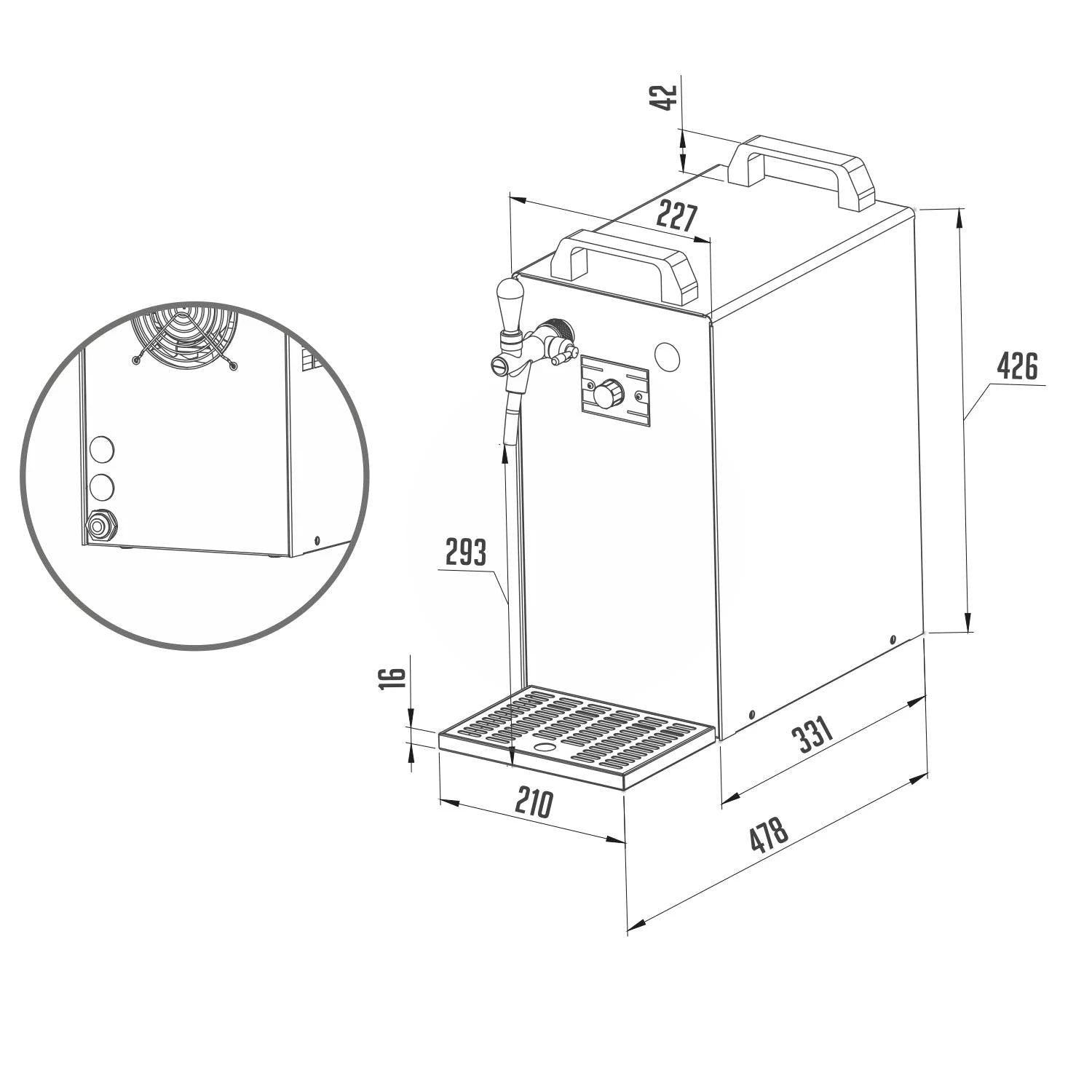 Null Bierzapfanlage Bierkühler Zapfanlage - 60 Liter/h - 1-leitig - KOMPLETTSET - KEG Kombi - CO2 2 Kg 6 Null Bierzapfanlage Bierkühler Zapfanlage - 60 Liter/h - 1-leitig - KOMPLETTSET - KEG Kombi - CO2 2 Kg – Bild 6