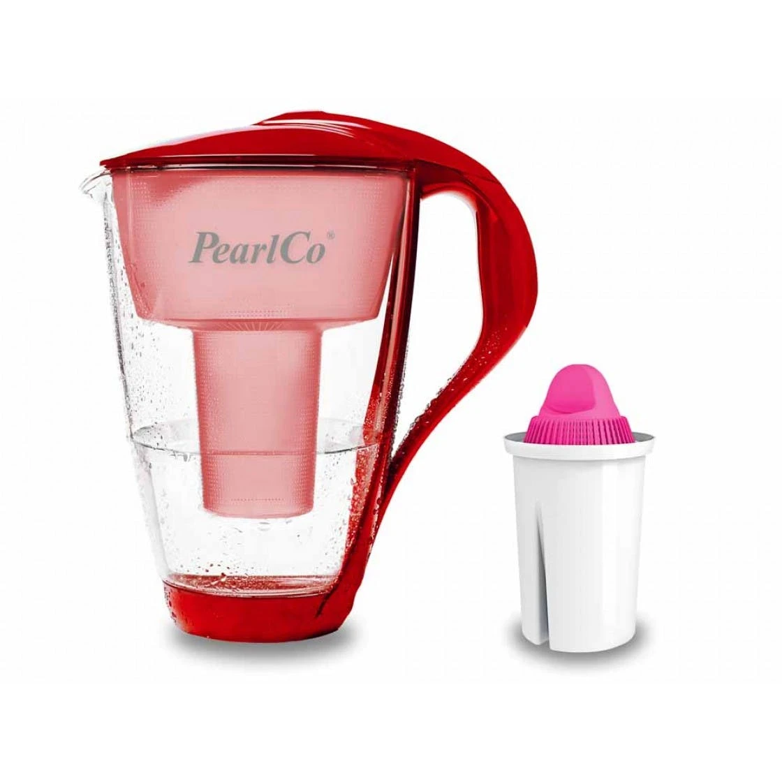 Pearlco Glas-Wasserfilter Rot Inkl. 1 AquaMag Filterkartusche 1 Pearlco Glas-Wasserfilter Rot Inkl. 1 AquaMag Filterkartusche