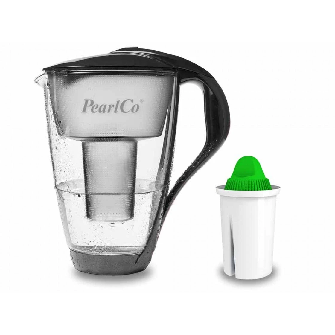 Pearlco Glas-Wasserfilter Anthrazit Inkl. 6 Alkaline Filterkartuschen 2 Pearlco Glas-Wasserfilter Anthrazit Inkl. 6 Alkaline Filterkartuschen – Bild 2