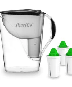 Pearlco Wasserfilter Fashion Anthrazit Inkl. 3 Alkaline Filterkartuschen