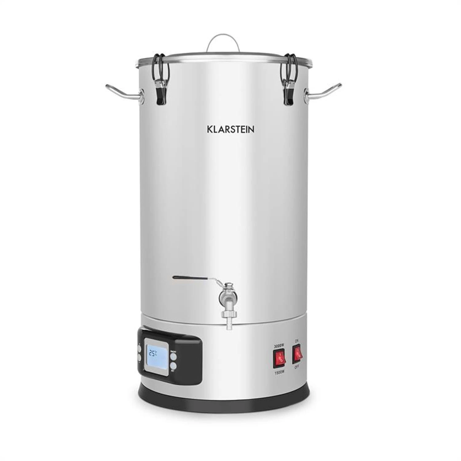 Klarstein Maischfest Maischekessel 5 Teile 1500/3000W 35l LCD Edelstahl Silber 1 Klarstein Maischfest Maischekessel 5 Teile 1500/3000W 35l LCD Edelstahl Silber