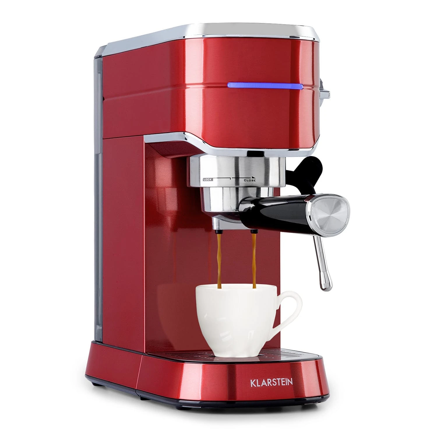 Klarstein Gusto Classico Espressomaker 1350 Watt 20 Bar Druck Wassertank: 1,5 Liter Rot 3 Klarstein Gusto Classico Espressomaker 1350 Watt 20 Bar Druck Wassertank: 1,5 Liter Rot – Bild 3