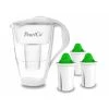 Pearlco Glas-Wasserfilter Weiß Inkl. 3 Alkaline Filterkartuschen