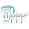 Pearlco Glas-Wasserfilter Mint Inkl. 12 Universal Filterkartuschen