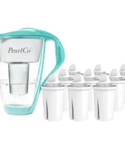 Pearlco Glas-Wasserfilter Mint Inkl. 12 Universal Filterkartuschen