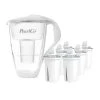 Pearlco Glas-Wasserfilter Weiß Inkl. 6 Universal Filterkartuschen