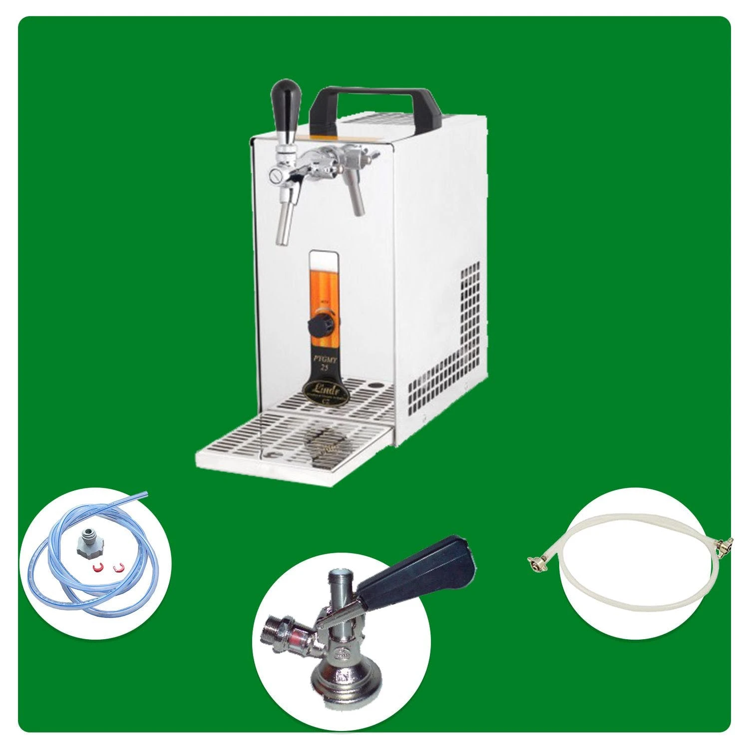 Null Komplett Set - Bier Zapfanlage PYGMY 20/K Mit Membranpumpe, 1-leitig Trockenkühlgerät Aus Edelstahl, 20 Liter/h, Green Line 4 Null Komplett Set - Bier Zapfanlage PYGMY 20/K Mit Membranpumpe, 1-leitig Trockenkühlgerät Aus Edelstahl, 20 Liter/h, Green Line – Bild 4