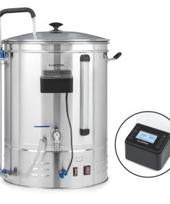 Klarstein Brauheld Pro Maischekessel 3300W 70L 30-100°C Umwälzpumpe Edelstahl Silber