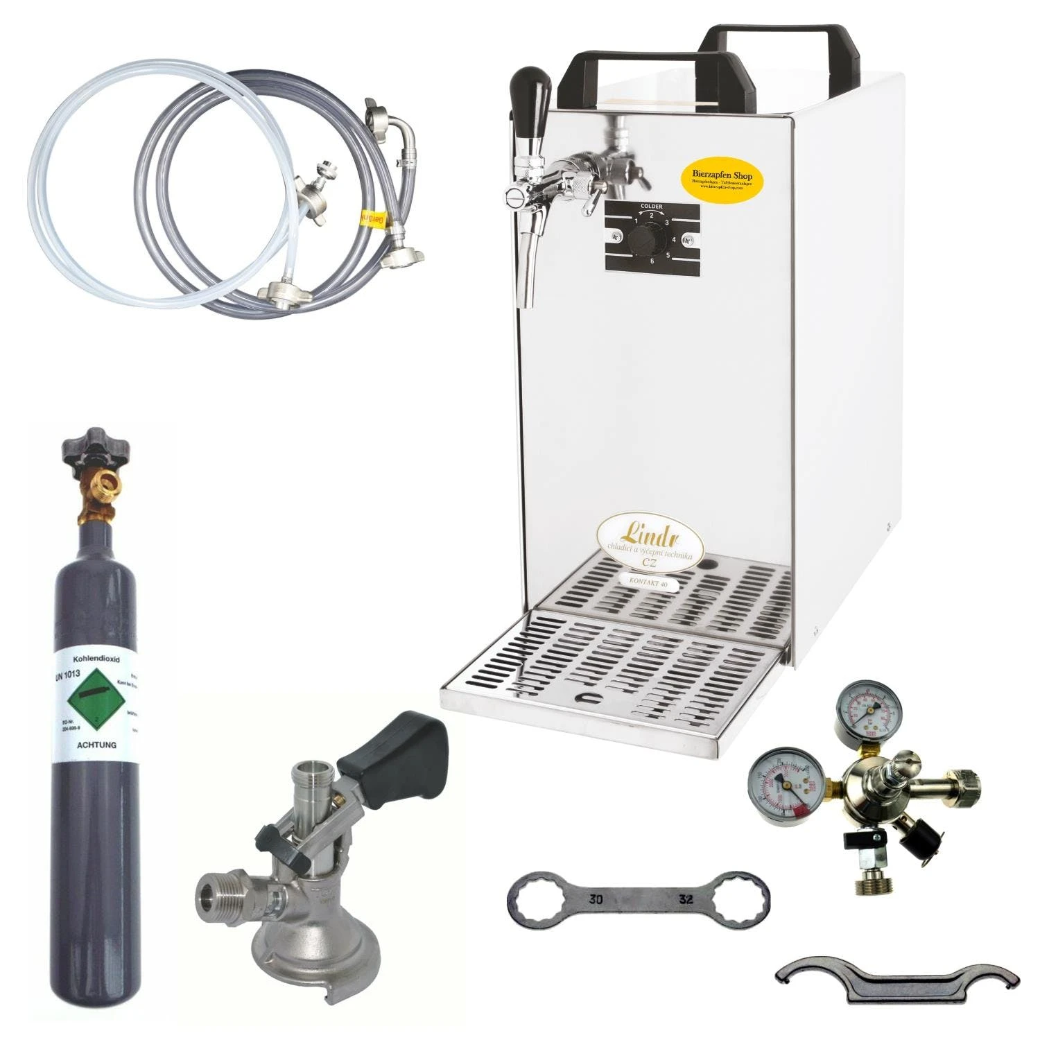 Null Bierzapfanlage Bierkühler Zapfanlage - 60 Liter/h - 1-leitig - KOMPLETTSET - KEG Flach - CO2 2Kg 4 Null Bierzapfanlage Bierkühler Zapfanlage - 60 Liter/h - 1-leitig - KOMPLETTSET - KEG Flach - CO2 2Kg – Bild 4