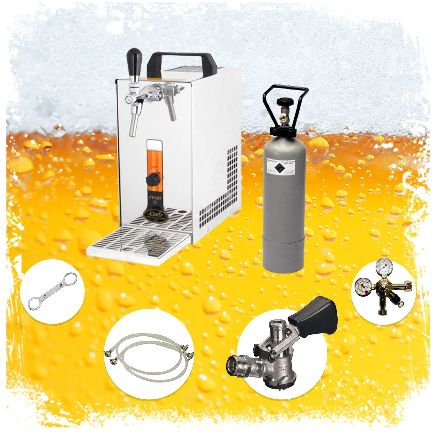 Null Komplett Set - Zapfanlage, Bierkoffer, Durchlaufkühler PYGMY 25 1-leitig Trockenkühler, 30 Liter/h 6 Null Komplett Set - Zapfanlage, Bierkoffer, Durchlaufkühler PYGMY 25 1-leitig Trockenkühler, 30 Liter/h – Bild 6