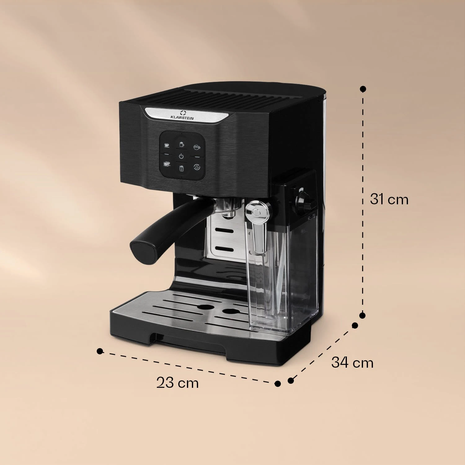 Klarstein BellaVita Kaffeemaschine 3-in-1 1450 W 20 Bar Milchsch?umer Schwarz 6 Klarstein BellaVita Kaffeemaschine 3-in-1 1450 W 20 Bar Milchsch?umer Schwarz – Bild 6
