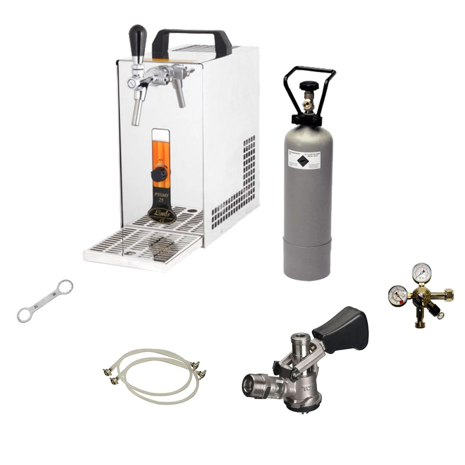 Null Komplett Set Zapfanlage, Bierzapfanlage, Bierkoffer, Durchlaufkühler PYGMY 25 1-leitig Trockenkühler, 35 Liter/h, Green Line 4 Null Komplett Set Zapfanlage, Bierzapfanlage, Bierkoffer, Durchlaufkühler PYGMY 25 1-leitig Trockenkühler, 35 Liter/h, Green Line – Bild 4