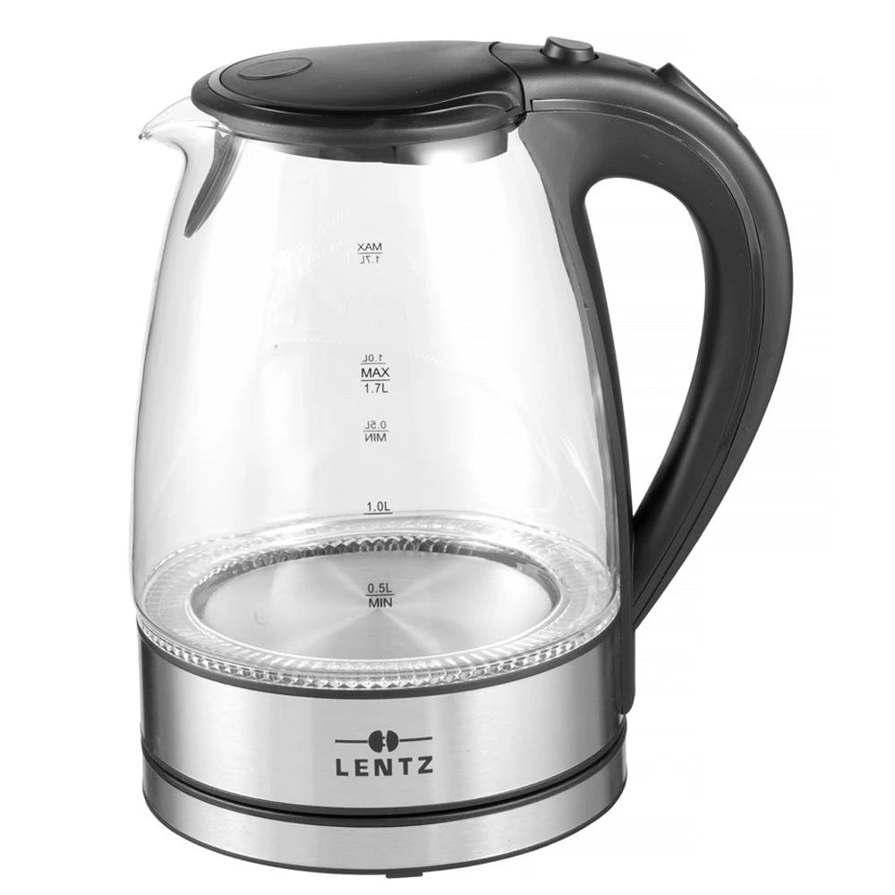 Null Lentz 1,7 Liter Glas-Wasserkocher Mit LED-Beleuchtung Mit 2200 Watt (Schwarz) 4 Null Lentz 1,7 Liter Glas-Wasserkocher Mit LED-Beleuchtung Mit 2200 Watt (Schwarz) – Bild 4